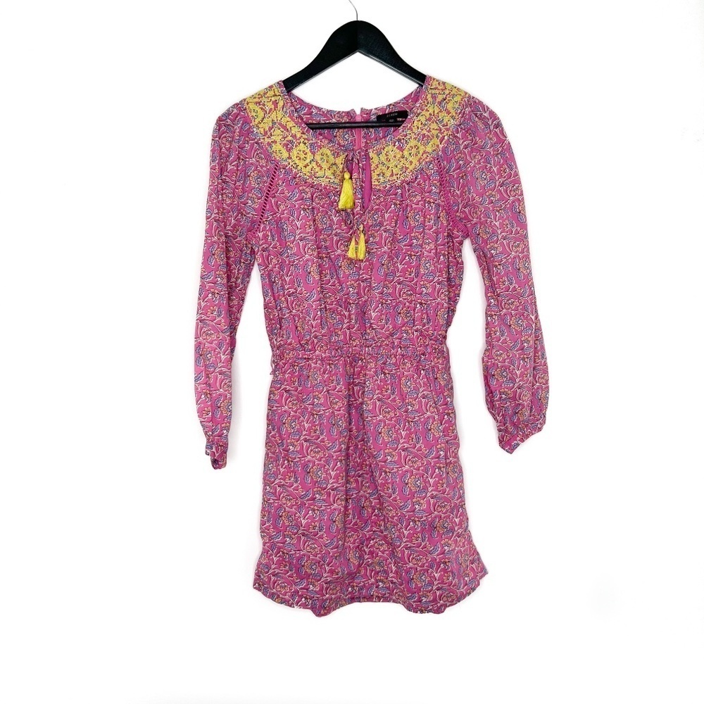 J.Crew Romper Embroidered Romper In Pink Vines Block Print AP193 Summer